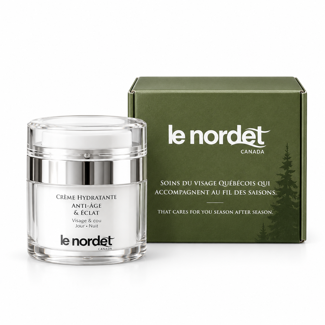 La Crème Le Nordet et son coffret sur fond blanc.